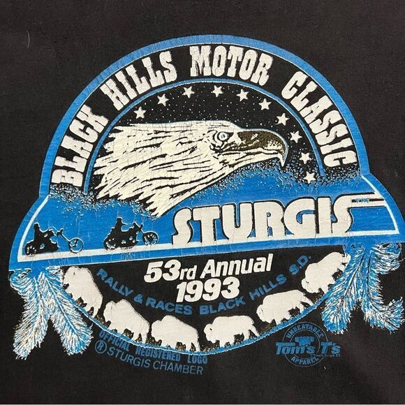 Vintage 90s Biker Sturgis Shirt Men's 2XL - Picture 2 of 7
